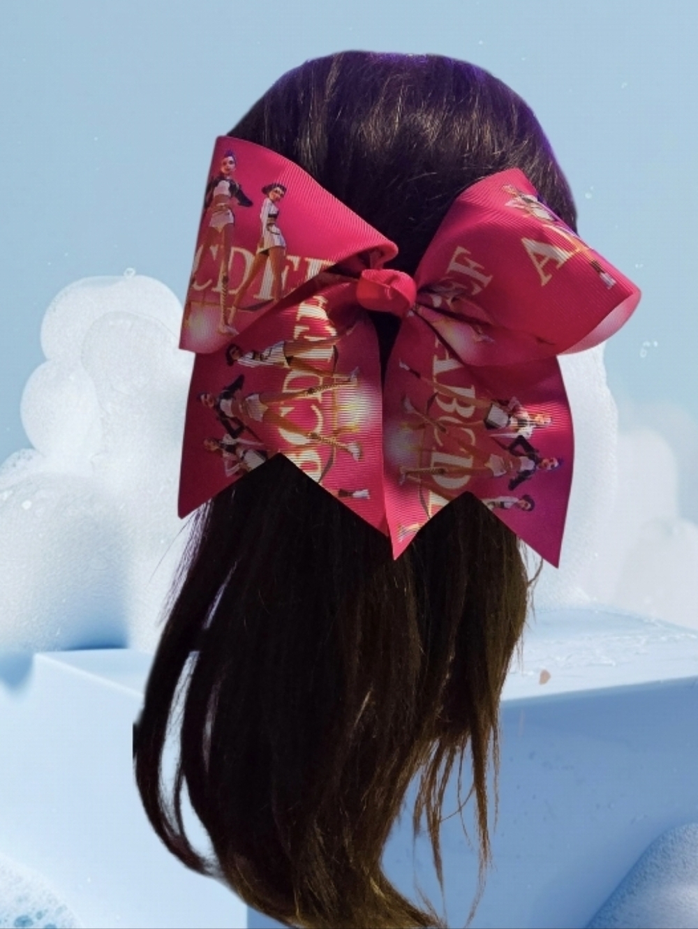 K-pop Hot Pink Graphic Cheer Bow